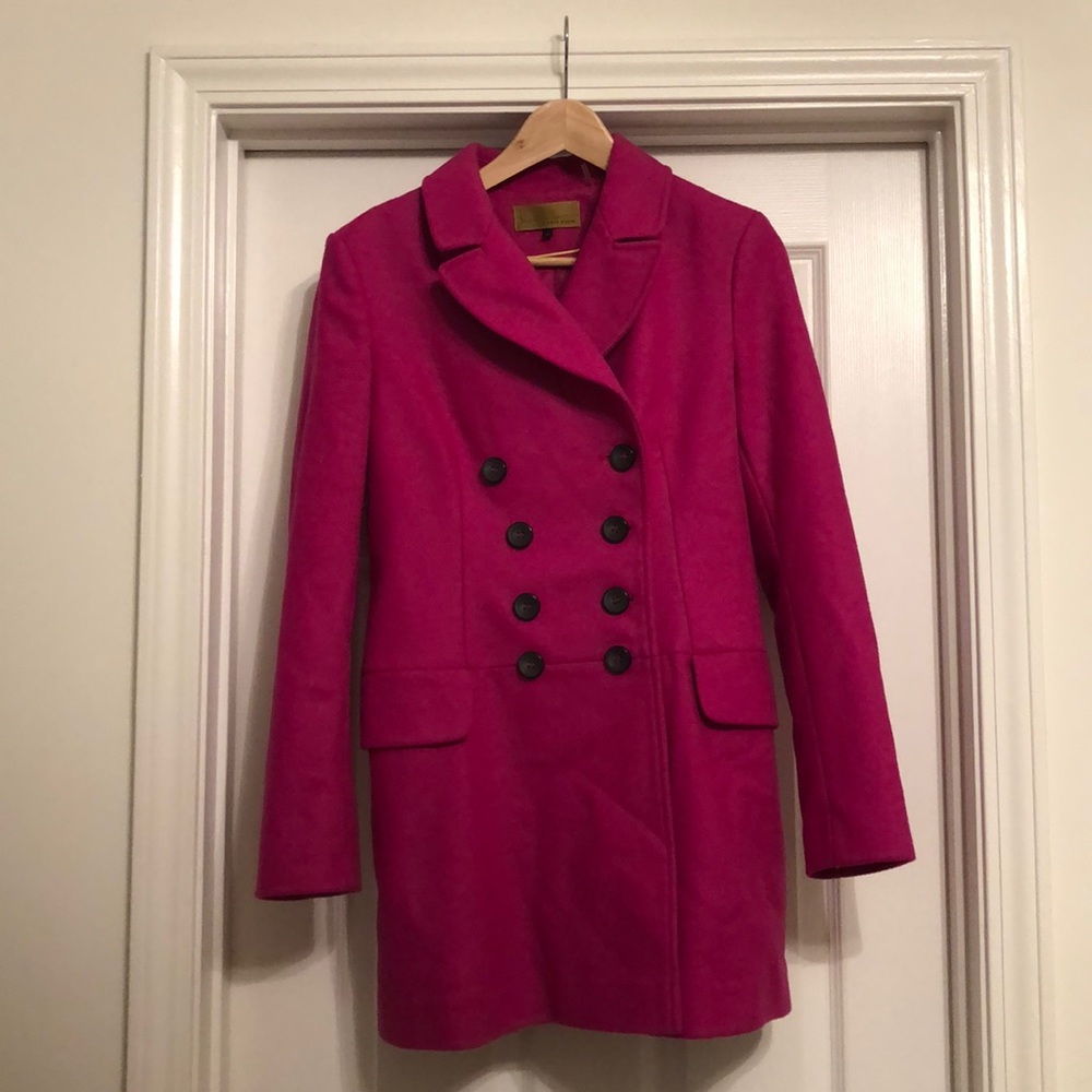 Nicole Miller Fuschia Pea Coat